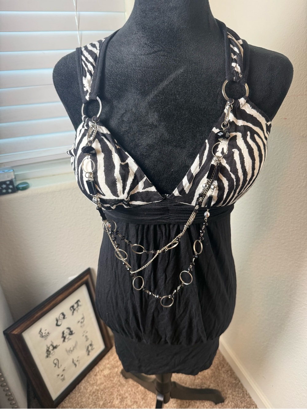 Y2K zebra bubble dress